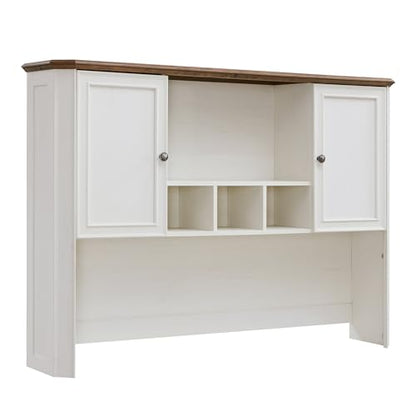 T4TREAM 59" Farmhouse Wood Desk Hutch with Ample Storage, Only Match VSC Series Farmhouse Desk (Antique White) - color: Antique White, size: Hutch Only