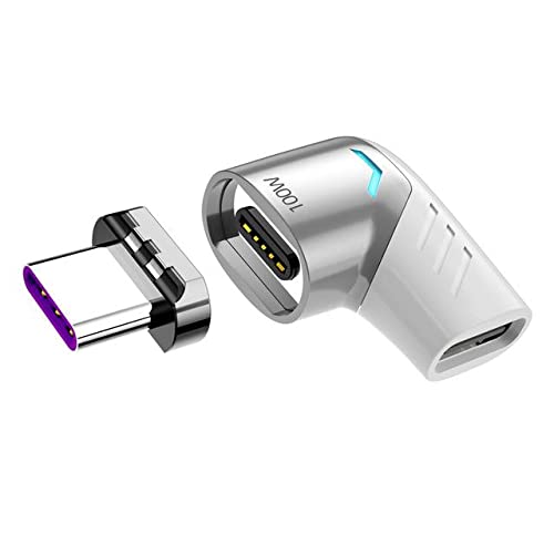 BoxWave Adapter Compatible with Logitech Spotlight Presentation Remote - MagnetoSnap PD Angle Adapter, Magnetic Charging Connector Device Saver - Metallic Silver