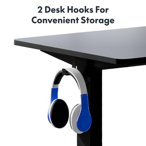 FLEXISPOT 60"x24" Electric Standing Desk, Black | One-Piece Desktop, 1" Thick Top, Height Adjustable, Stable Steel Frame, Home Office & Multi-Monitor Setup - color: Black, size: 60x24"