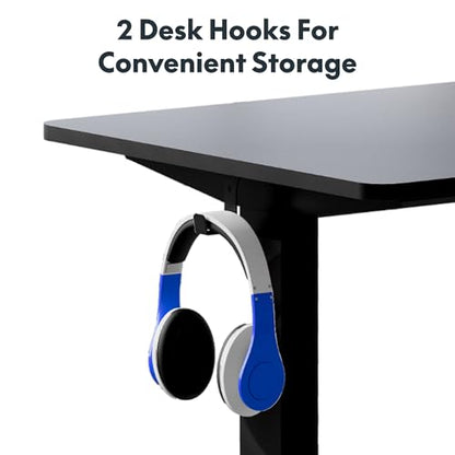 FLEXISPOT 60"x24" Electric Standing Desk, Black | One-Piece Desktop, 1" Thick Top, Height Adjustable, Stable Steel Frame, Home Office & Multi-Monitor Setup - color: Black, size: 60x24"