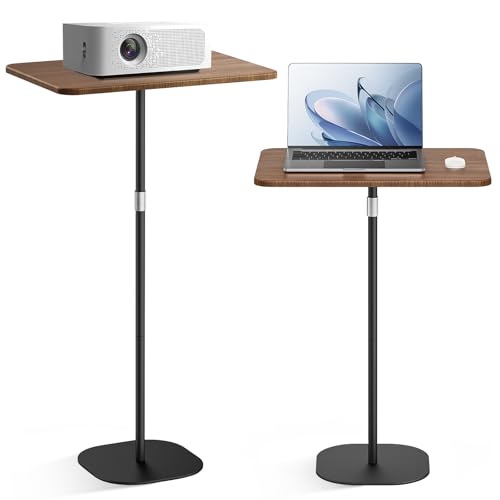 Portable Laptop Floor Stand, Bedside/Sofa Table with Height Adjustable 18''~47'', Stylish Movable Workstation Floor Standing Desk for Office, Meeting Room, Living Room Easy Assembly, Black - color: Black