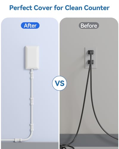 25FT Extension Cord with Outlet Cover & Multi USB | Ultra Thin Plug Concealer with Cord & 12AC Outlet 6 USB (24W/4.8A), For Multiple Devices, for Behind Wall Furniture Couch TV - color: Invisible, size: 25FT