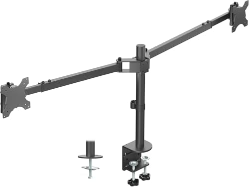 VIVO Premium Dual Ultra Wide LCD LED 40 to 45 inch Monitor Desk Mount, Heavy Duty, Adjustable Telescoping Arms, Flush Wall Setup, Fits 2 Screens, Black, STAND-TS45C - color: Black, size: 40" to 45"