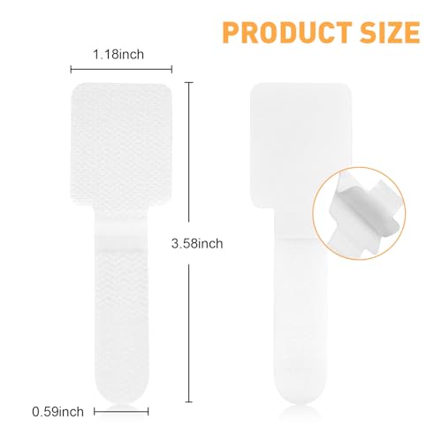 200pcs Hook and Loop Cable Straps,Under Desk Cable Management,Adjustable Cord Organizer for Desk Home Office Organization (White) - color: White