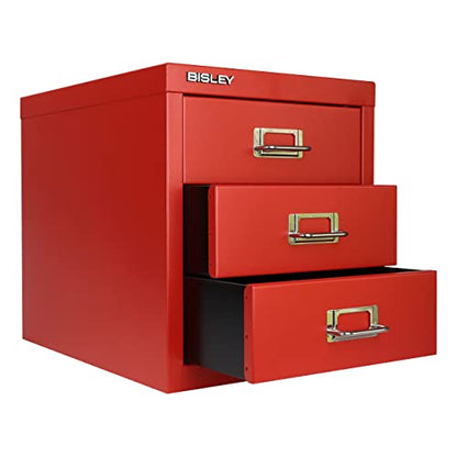 Bisley 3-Drawer Steel MultiDrawer Cabinet - Cardinal Red - color: Cardinal Red, size: 3 Drawer