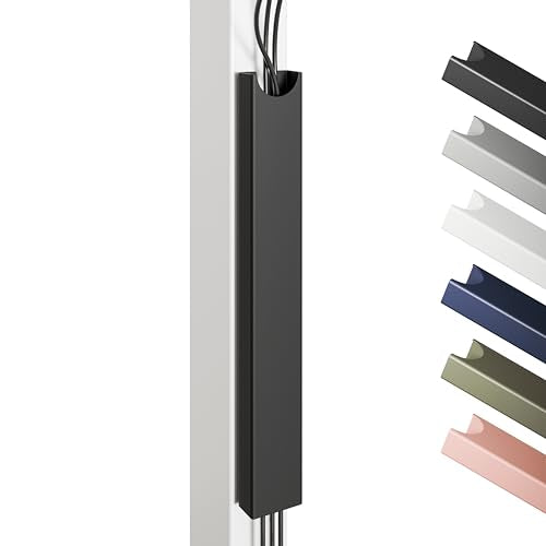 Desktronic Magnetic Cable Management Tray — No Drill Under Desk Cord Organizer, Holds 10 Cables, Reinforced Steel Cable Holder for Home Office, Gaming Setup & Sit-Stand Desks - color: Black