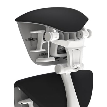OFFICE LOGIX SHOP Embody Headrest Compatible with Herman Miller Embody Chair (Black Rythem Fabric/White Frame) - color: Black Rythem Fabric/White Frame