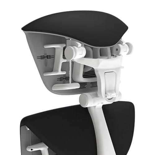 OFFICE LOGIX SHOP Embody Headrest Compatible with Herman Miller Embody Chair (Black Rythem Fabric/White Frame) - color: Black Rythem Fabric/White Frame
