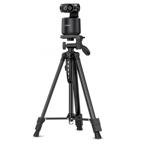 EMEET PIXY Wireless 4K Dual-Lens AI Tracking PTZ Streaming Camera Tripod Stand, 55.5in Tall Adjustable Floor Mount