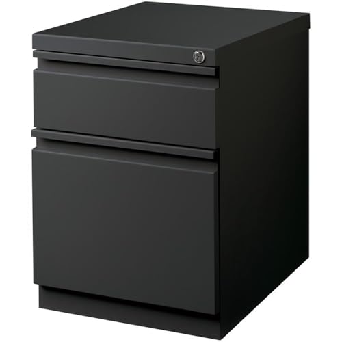 Hirsh 20-in Deep Mobile Pedestal File 2-Drawer Box/File Full Width Pull Charcoal - color: Dark Coal