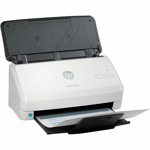 HP ScanJet Pro 2000 s2, Fast 2‑Sided Scanner with Auto Document Feeder, Best for Small Business (6FW06A)