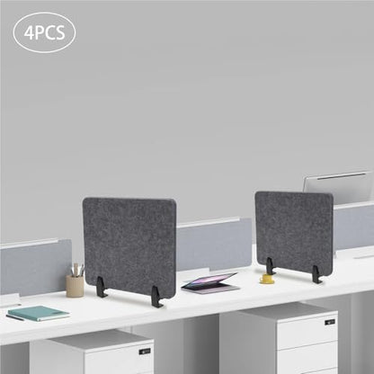 Freestanding Desktop Divider 20.9 * 16in 4pcs Stand Up Desk Store Raw Clamp-On Acoustic Divider Mounted Privacy Panel