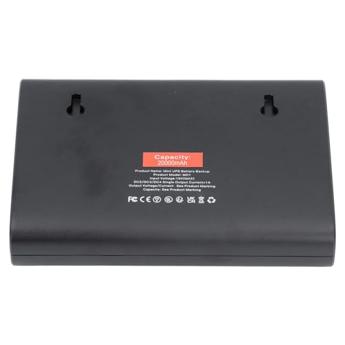 Compatible with Router Modem and Security Camera, Mini UPS Battery Backup 20000mAh 74Wh Uninterruptible Power Supply, DC 5V 9V 12V Output 3A Max, with US Plug and USB Port for