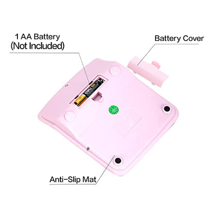 Calculator, Deli Standard Function Desktop Calculators with 12 Digit Large LCD Display and Sensitive Button, Solar Battery Dual Power Office Calculator, Pink - color: Pink