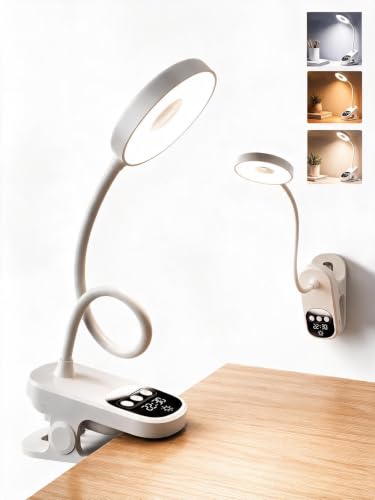 Clip On Desk Lamp Wireless 6000mAh Rechargeable Reading Light for Bed Dorm