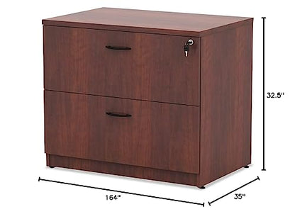 Alera Valencia Series 35-Inch by 32 by 164 2-Drawer Lateral File, Medium Cherry - color: Medium Cherry