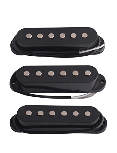 Electric Guitar Pickups Single Coil Pickup Ceremic Magnet Pickup | S-S-S, Neck Middle Bridge Pickup Set, for ST Strat Style Electric Guitar, Guitar Parts Replacement, Set of 3Pcs, Black - color: Black