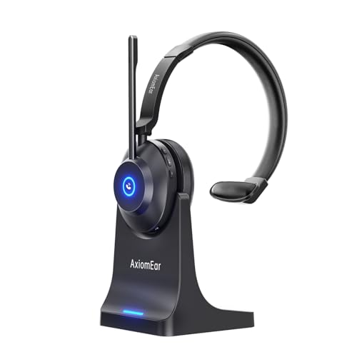 Bluetooth Wireless Headset with Mic for Work, Advanced Noise Reduction Microphone, Clear Calls - Comfortable On-Ear Headphones, Bluetooth 5.3, Applicable to PC, Zoom(Without USB Dongle)