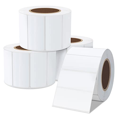 Hybsk 2x1 inch Direct Thermal Labels for Barcodes, Address, Compatible with Rollo Label Printer & Zebra Desktop Printers (2"x1",4 Rolls White) - color: 4 Rolls White, size: 2"x1"