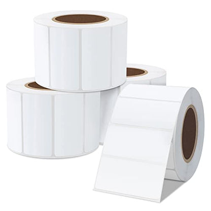Hybsk 2x1 inch Direct Thermal Labels for Barcodes, Address, Compatible with Rollo Label Printer & Zebra Desktop Printers (2"x1",4 Rolls White) - color: 4 Rolls White, size: 2"x1"