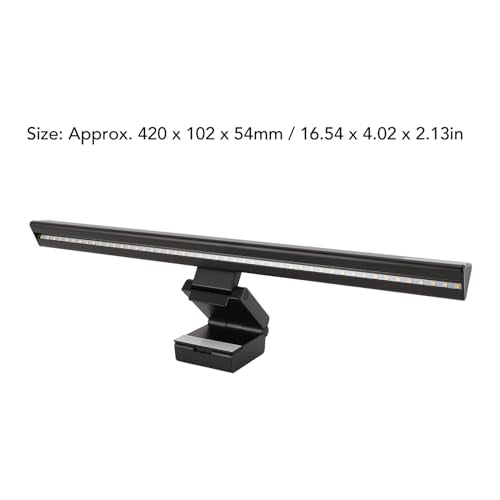 RGB Computer Light Bar, Wireless LED Screen Lamp with Music Sync, 5 Color Temperature Stepless Dimmable Touch Control Dual Light Source for PC Monitor, Anti - Glare Desk