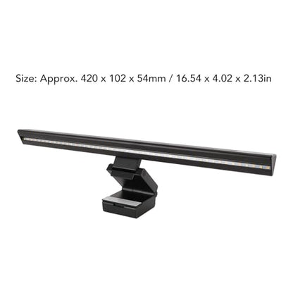 RGB Computer Light Bar, Wireless LED Screen Lamp with Music Sync, 5 Color Temperature Stepless Dimmable Touch Control Dual Light Source for PC Monitor, Anti - Glare Desk