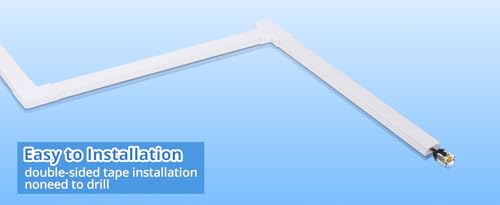 Cable Concealer Kit, 157 inches Cord Cover, Wall Mount Wire Management System, White