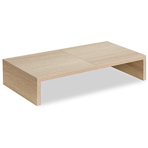 TEAMIX 20 inch Wood Monitor Stand Riser, Wooden Desktop Stand Shelf, Maple | Fits Laptop, Printer, TV, PC, Keyboard Storage, Space-Saving, Ergonomic Design, Desk Organizer for Home Office Gaming Vanity - color: Maple, size: 20 inch