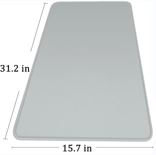 Large Gaming Mouse Pad with Stitched Edges, Non-Slip Natural Rubber Base - color: Grey, size: 31.5L x 15.7W inches