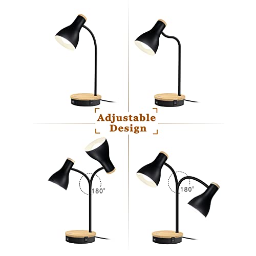LALISU Metal Desk Lamp Wireless Charging Table Lamp Touch Reading Lights - color: Black