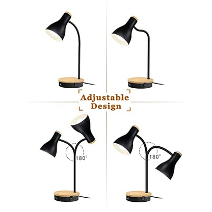 LALISU Metal Desk Lamp Wireless Charging Table Lamp Touch Reading Lights - color: Black