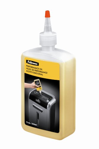 Fellowes 12C15 12 Sheet Cross-Cut Paper Shredder for Home and Office with Safety Lock & Powershred Performance Shredder Oil, 12 oz. Extended Nozzle Bottle (35250)