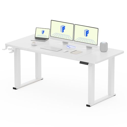 FLEXISPOT 4-Leg Standing Desk, 78"x32", Dual Motor Electric, White - size: 71"x32"