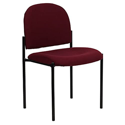 EMMA + OLIVER Burgundy Fabric Stackable Steel Side Reception Chair - color: Burgundy Fabric