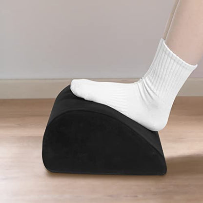 Amazon Basics Foam Foot Rest for Under Desk, Supportive Stool for Home and Office with Washable Cover, 5.1 x 10.2 x 17.3 in, Black