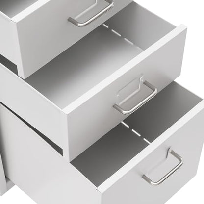 CNCEST 2-Drawer Vertical File Cabinet Metal Mobile Filing Cabinet with Lock Rolling File Drawer Cabinet Under Desk Sturdy Steel Storage Unit with Glide Drawers Lockable Wheels for Home Office (White) - color: White