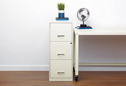 3 Drawer Vertical File Cabinet with Lock, Pearl White