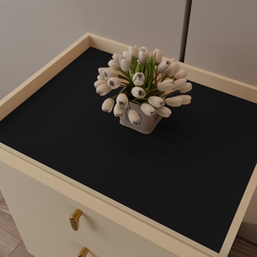 Night Stand Cover for Top - 12x24 Inch Waterproof Easy to Clean Can Conceal Flaws Protector The Table Top from Scratches Used for Dining (Black+Black 12x24) - color: Black+black, size: 12" x 24"