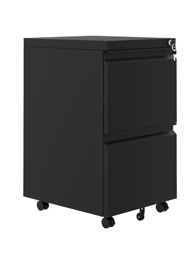 2 Drawer File Cabinet with Lock, Vertical Filing Storage Cabinet, Metal Filing Cabinets, Steel Lockable Storage Cabinets for Home Office, Legal/Letter Size File - size: 2 Drawer