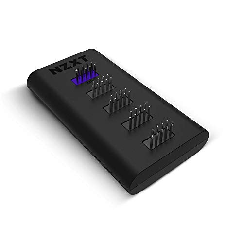 NZXT Internal USB Hub 3 - Expands 4 USB 2.0 Ports - Sleek Multifunctional Design - SATA Power Connection - Plug and Play