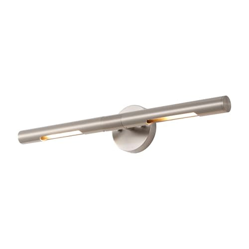 Brushed Nickel Picture Light 24 inches Modern Wall Sconce with Cylinder Metal Shades Rotatable 360°Indoor Wall Lighting Fixture Bathroom Vanity Light Bedroom Living Room - color: 24 inches Brushed Nickel-Metal Shades