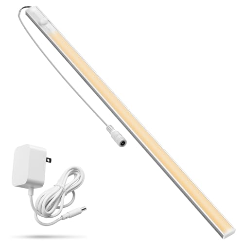 Under Cabinet Lighting, Motion Sensor Lights Indoor Plug in, 16" 12V LED Under Counter Super Bright Magnetic for Kitchen/Hallway/Toilet/Garage/Closet(Warm White/3000K) - color: Warm White/3000K, size: 1 Pcs