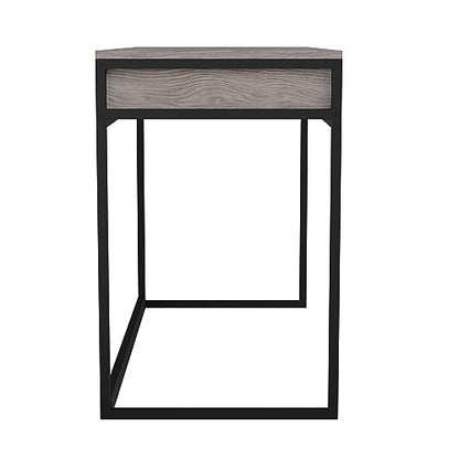 Martha Stewart Ollie Home Office Desk with 3 Drawers in Gray Wood Grain with Oil Rubbed Bronze Hardware - color: Gray Top/Oil Rubbed Bronze Frame