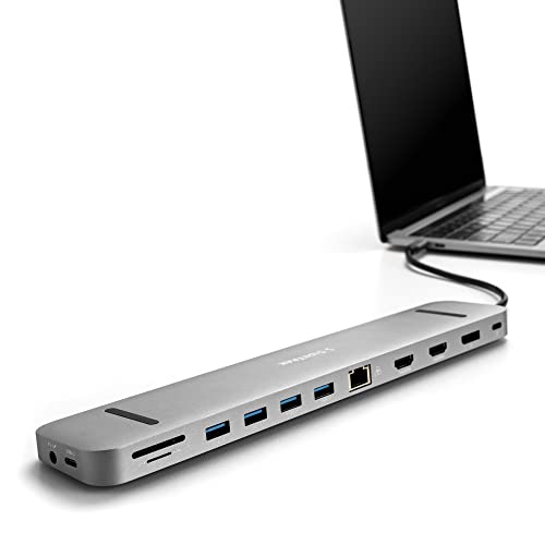 SideTrak 4K Docking Station 13-in-1 - USB-C®, USB-A 3.0, HDMI, 4k 60Hz Display, Ethernet, Audio Jack, Windows MST, Mac SST | Dell Docking Station, Thunderbolt Dock, Power Battery, Surface Tablet Dock - size: 13-Port (1x DP + 2x HDMI)