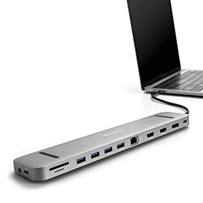 SideTrak 4K Docking Station 13-in-1 - USB-C®, USB-A 3.0, HDMI, 4k 60Hz Display, Ethernet, Audio Jack, Windows MST, Mac SST | Dell Docking Station, Thunderbolt Dock, Power Battery, Surface Tablet Dock - size: 13-Port (1x DP + 2x HDMI)