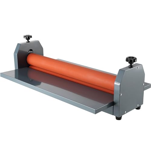 VEVOR 25 Inch Cold Laminator Machine 10mm Manual Vinyl Photo Film Cold laminator Hand Crank Pressure Cold Roll laminator(25 Inch) - size: 25 inch