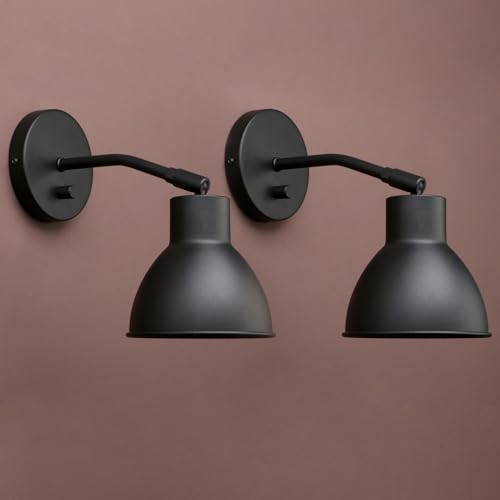 Yosoan Set of 2 Black Vanity Reading Wall Sconce with On Off Switch - color: Black