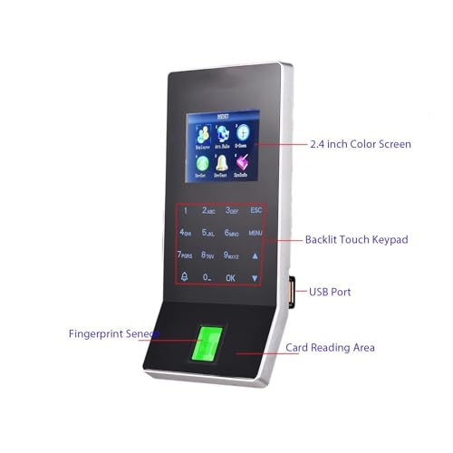 WiFi Biometric Fingerprint Time Clock For Small Businesses Door Lock Access Control System Finger And Card Time And Attendance For Offices, Factories, Hotels, Schools and More(IC with Adapter) - size: IC with Adapter