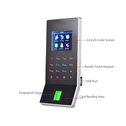 WiFi Biometric Fingerprint Time Clock For Small Businesses Door Lock Access Control System Finger And Card Time And Attendance For Offices, Factories, Hotels, Schools and More(ID without Adapter) - size: ID without Adapter