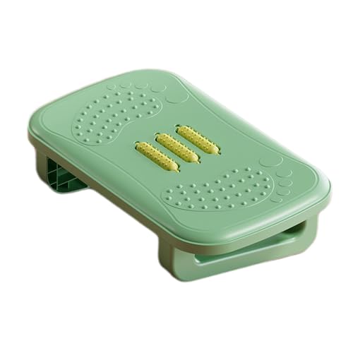 Office Desk Footrest Rocking Foot Stool Ergonomic Support Massage Rollers Solid PP Material Suitable for Working Adults Kids Home, Green - color: Green
